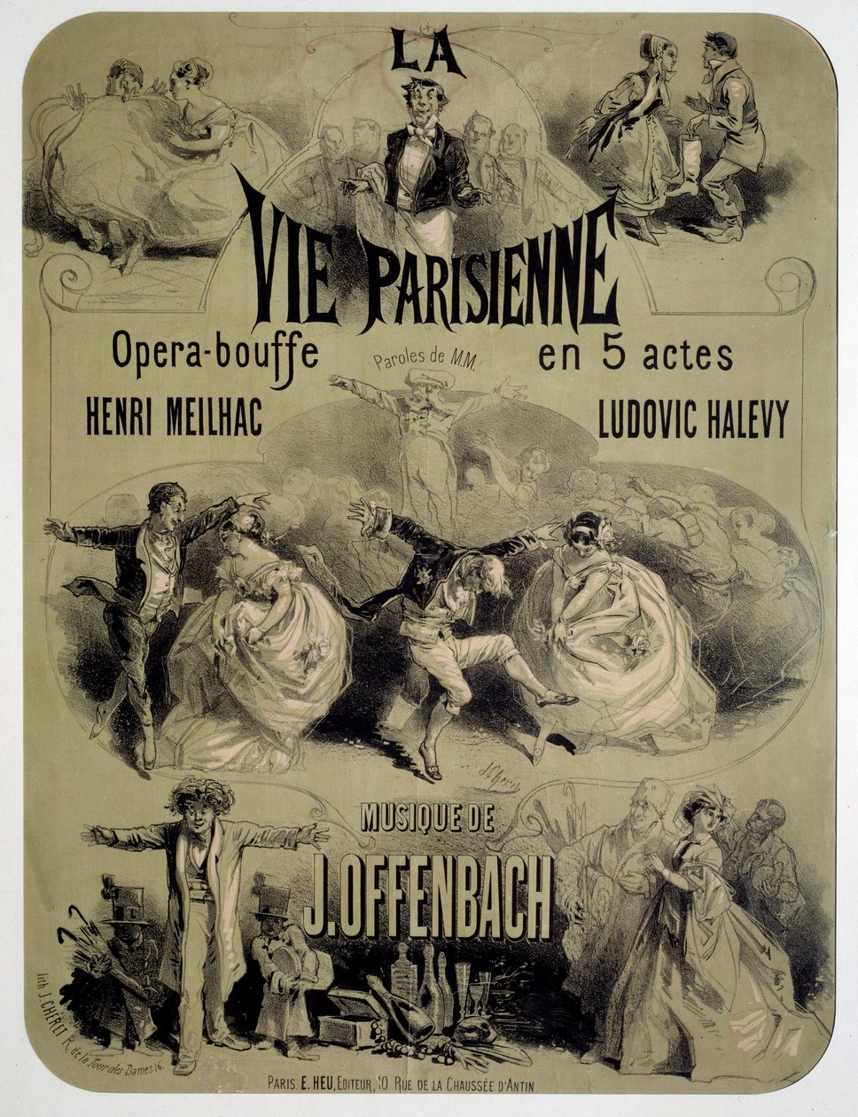 Poster for opera food La vie parisienne by Jacques Offenbach by Jules Cheret