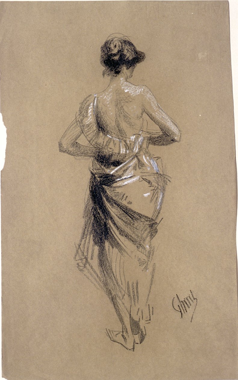 Standing Woman Seen from Behind by Jules Cheret