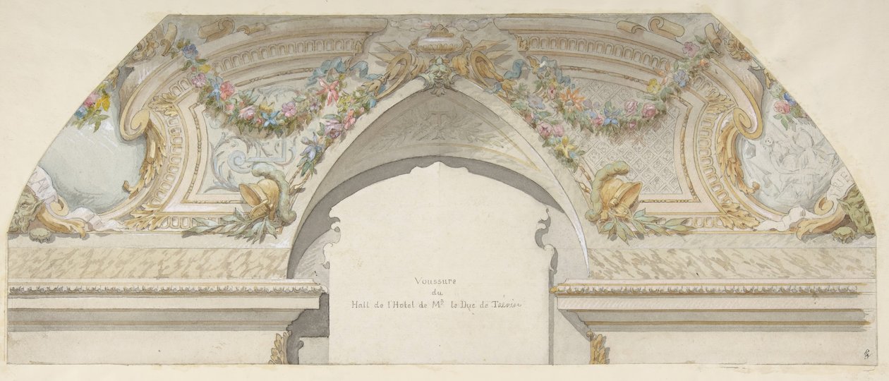 Design for Hôtel de Trevise, Paris by Jules Edmond Charles Lachaise and Eugène Pierre Gourdet
