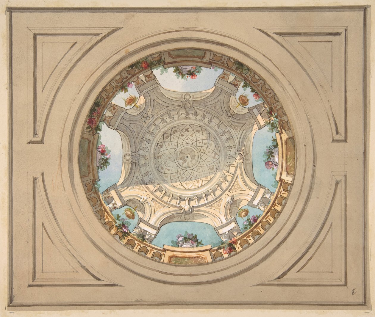 Design for a Ceiling with Trompe l
