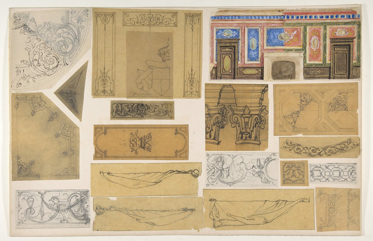 Nineteen designs for the painted decoration of interiors, 1830-97 by Jules Edmond Charles Lachaise and Eugène Pierre Gourdet