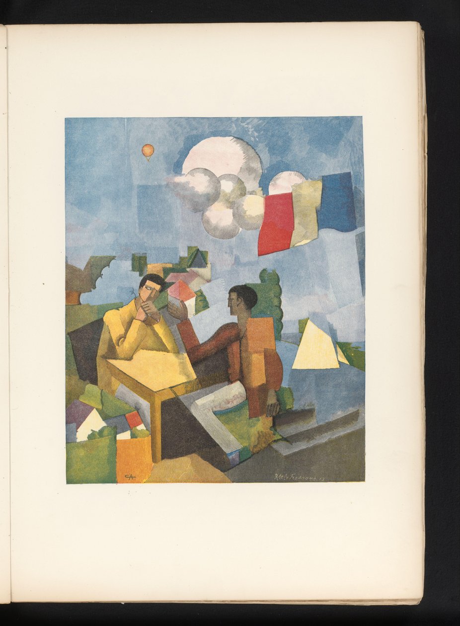 Two Men at a Table Outdoors by Jules Germain
