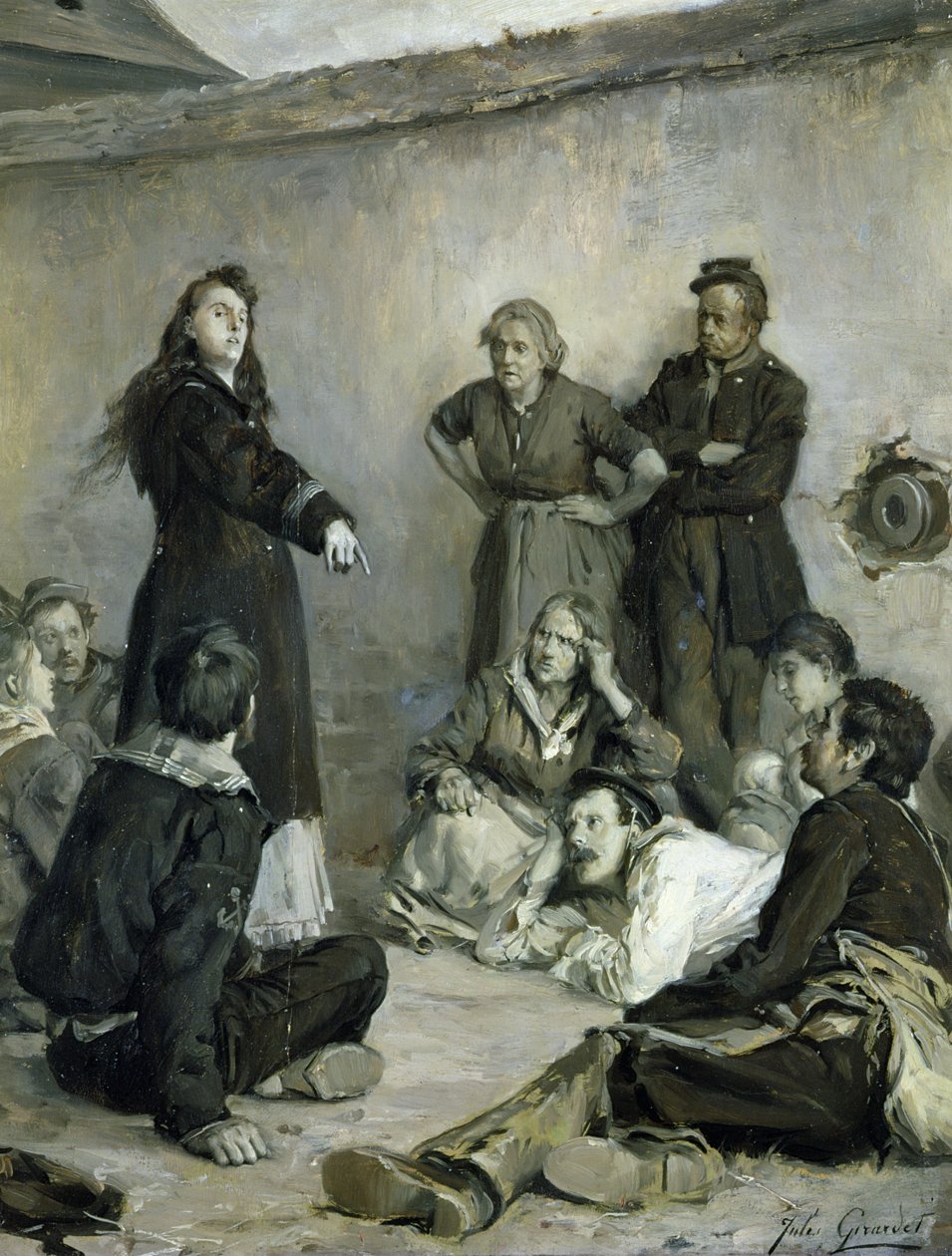 Louise Michel (1830-1905) Talking to the Communards by Jules Girardet