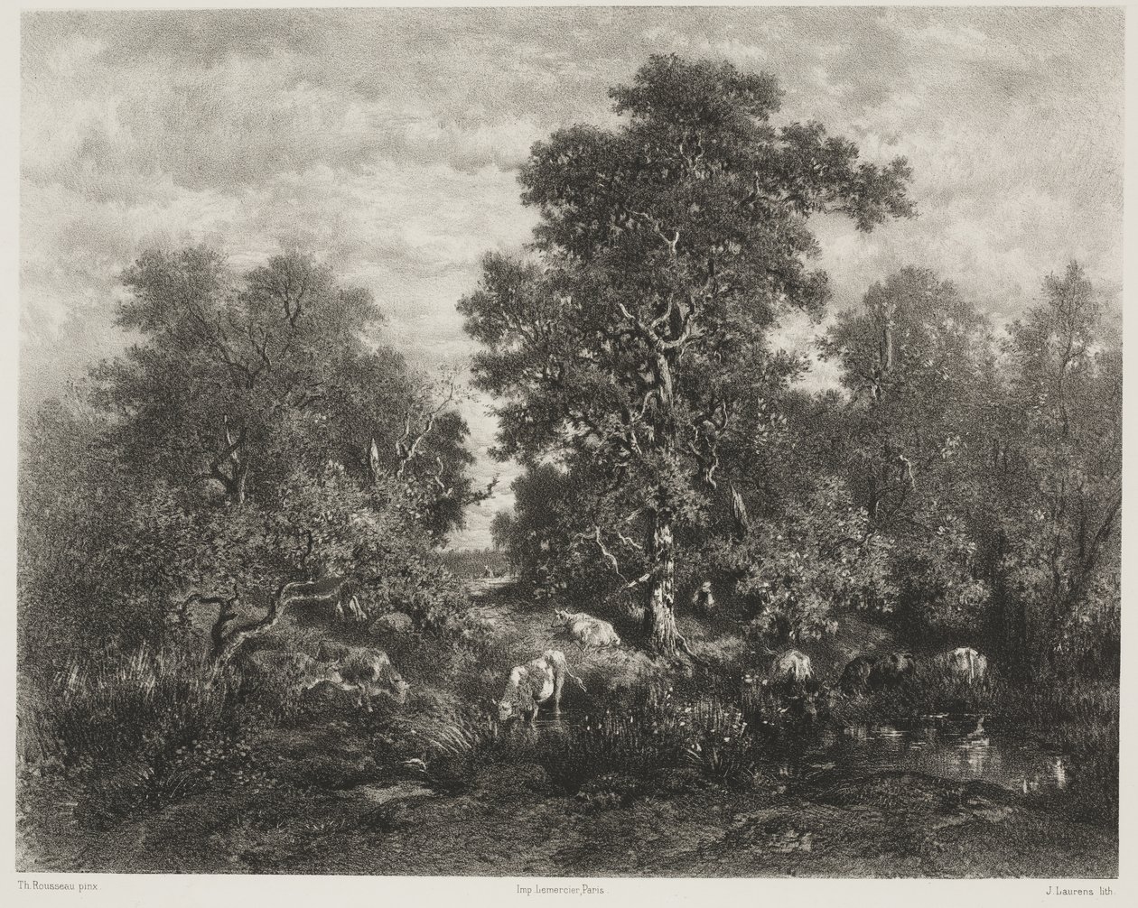 The Pond, after Théodore Rousseau by Jules Joseph Augustin Laurens