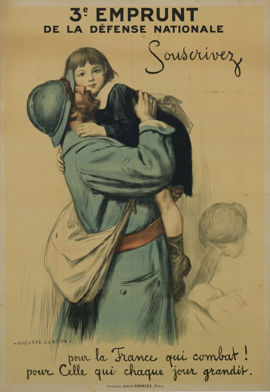 Sign Up for the Fighting France, that becomes greater every Day, enlistment poster from the Defence Nationale by Jules Marie Auguste Leroux