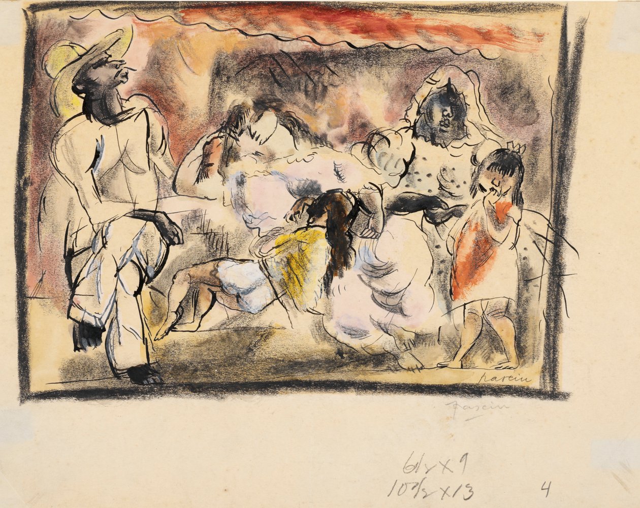 A man, two women, two children by Jules Pascin