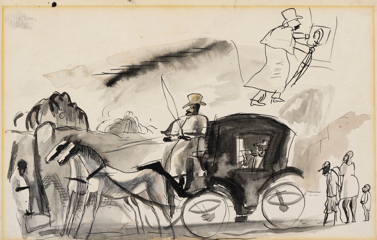 Figures with Cab by Jules Pascin