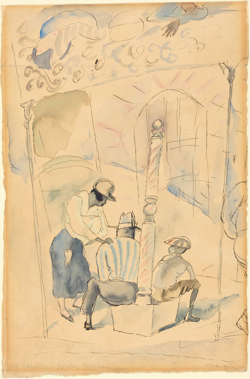 The Handsome Barber by Jules Pascin