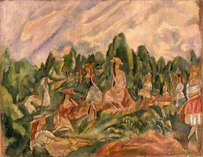 Young Women in a Landscape by Jules Pascin