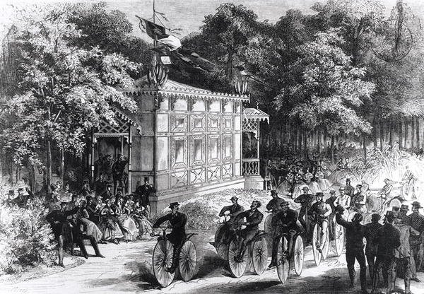 A Velocipede Race at Pre Catelan by Jules Pelcoq
