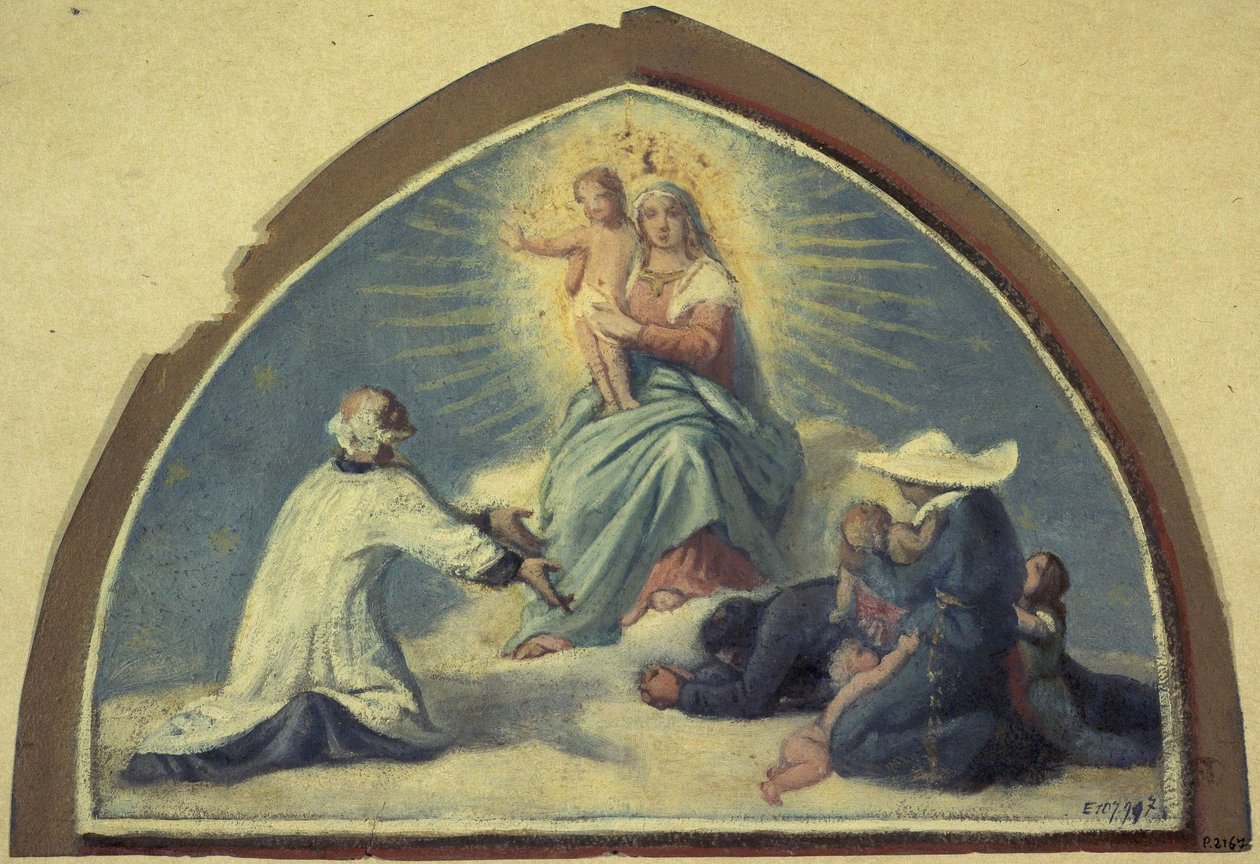 The Virgin Presenting the Child Jesus to Saint Vincent de Paul by Jules Richomme