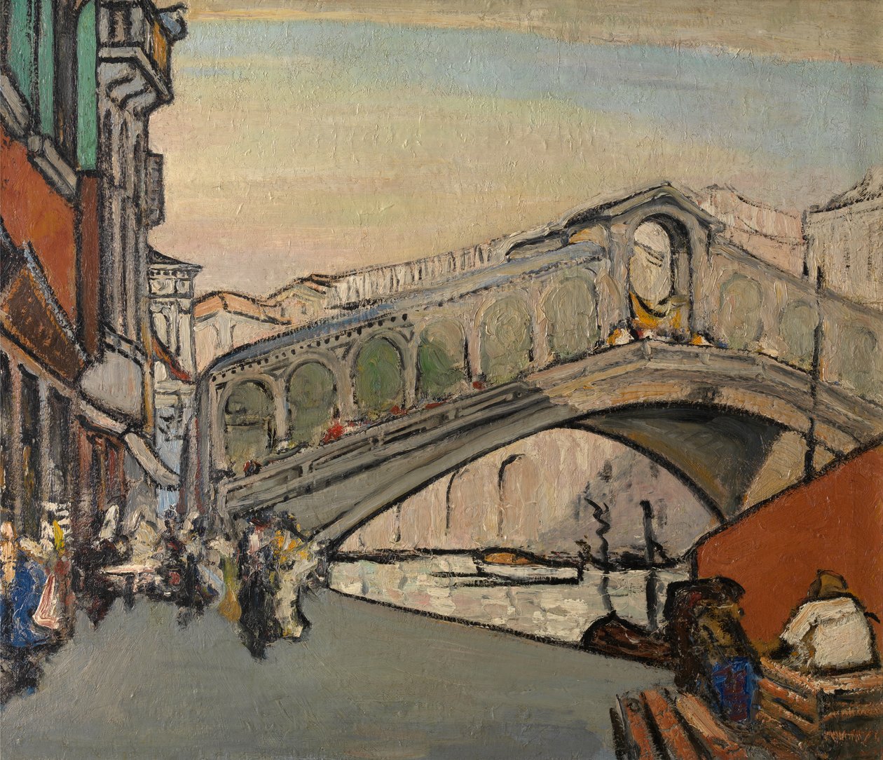 The Rialto Bridge in Venice by Jules Schmalzigaug