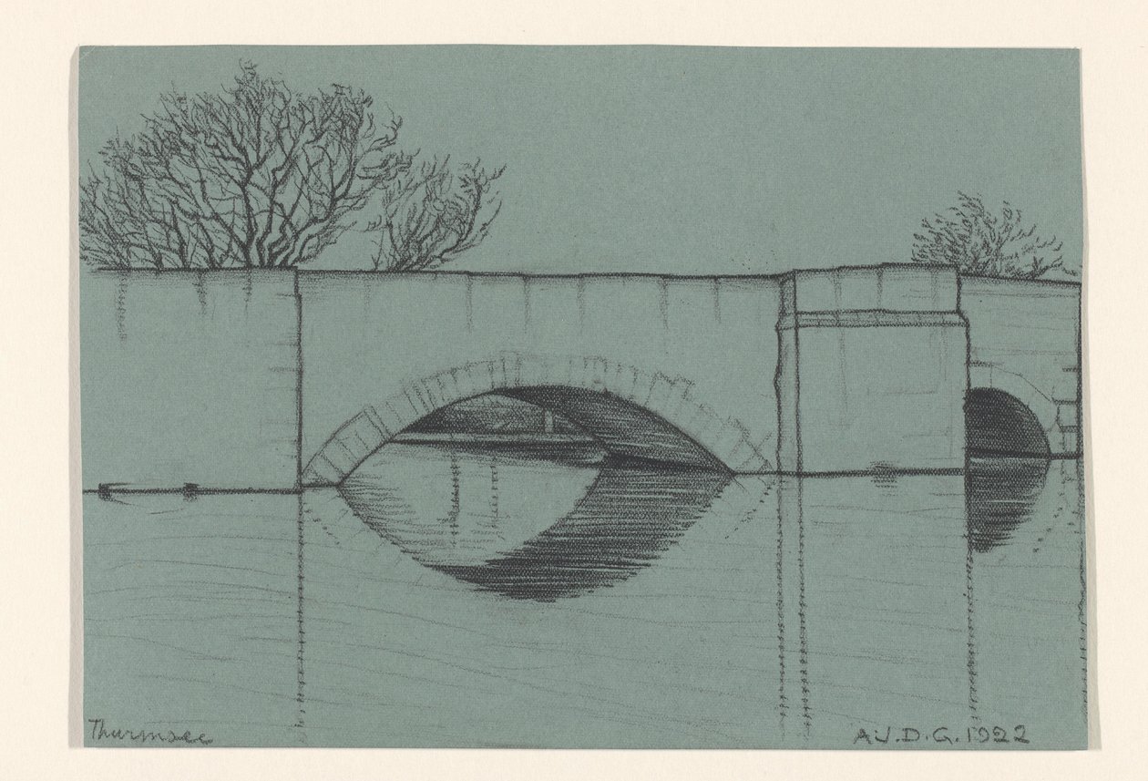 Bridge, Probably Near Lake Thun by Julie de Graag (signed by artist)