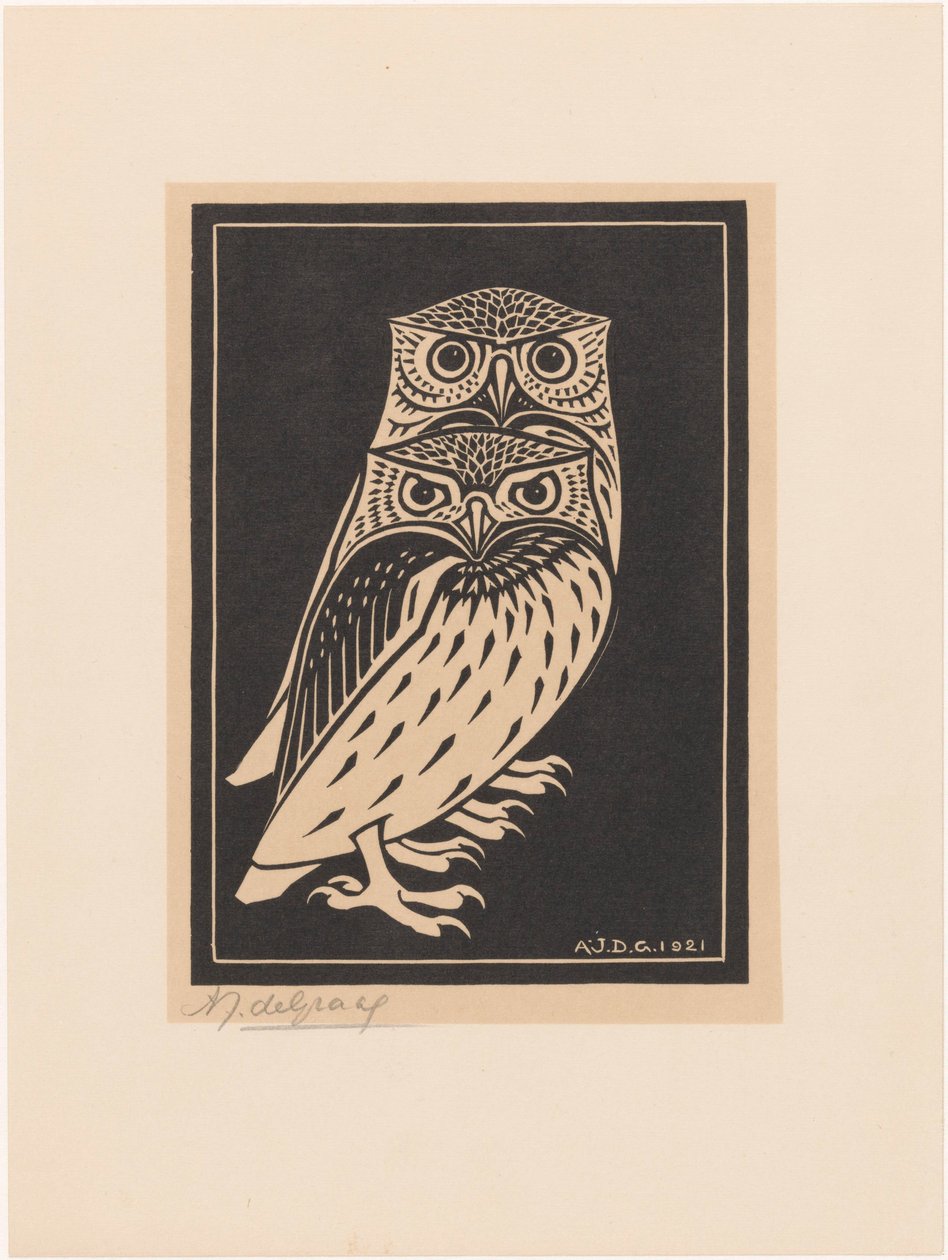 Two Owls by Julie de Graag (signed by artist)