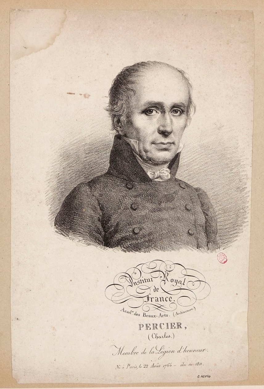 Institut Royal de France. Académie des Beaux-Arts. (Architecture.) Percier, (Charles.) Member of the Legion of Honor. Born in Paris, August 22, 1764 - Elected in 1811. by Julien Leopold Boilly