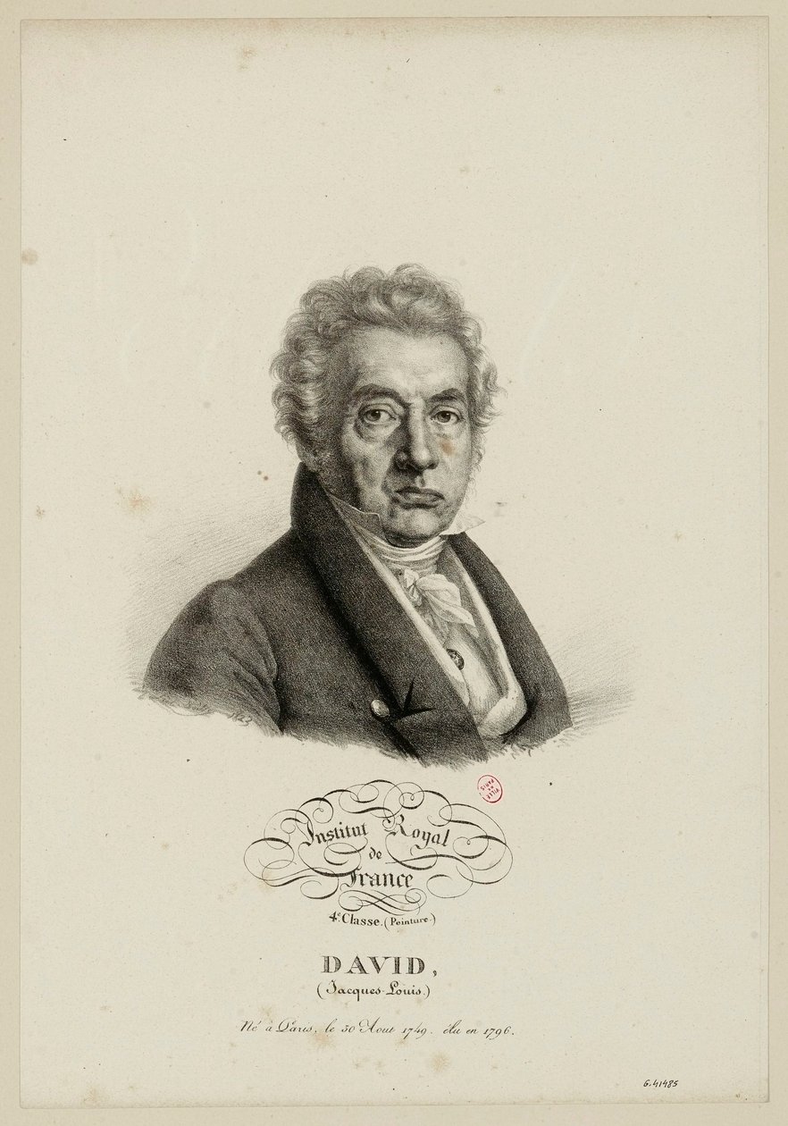 Royal Institute of France, 4th Class. (Painting.) David, (Jacques-Louis.) Born in Paris, August 30, 1749, elected in 1796. by Julien Leopold Boilly