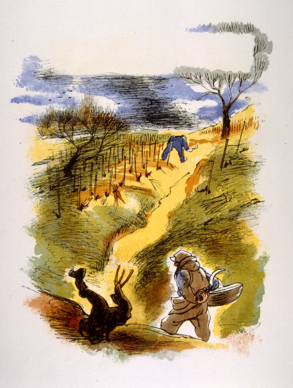 Humorous Wine Illustration 1946. Illustration by Julien Pavil by Julien Pavil