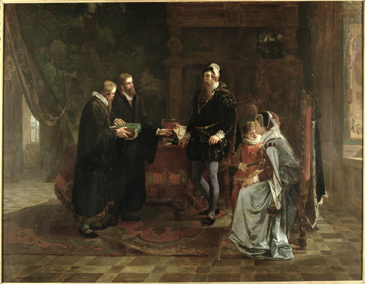 King Gustav I Vasa of Sweden Receiving the Swedish Translation of the Bible by Julius Kronberg