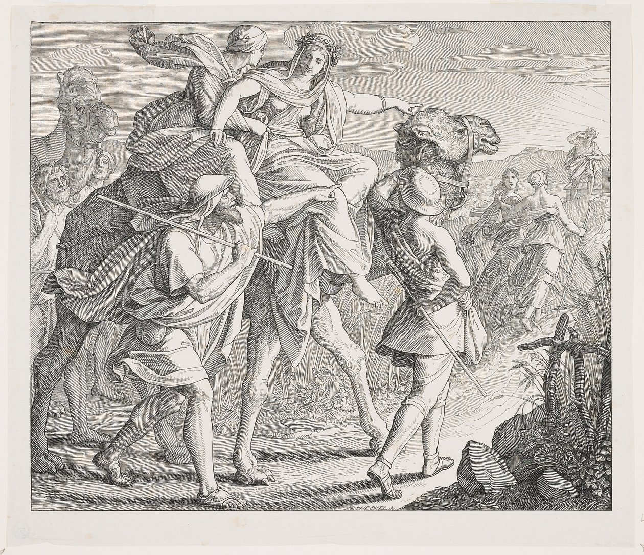 Rebecca Recognizes Isaac from Afar, 1852 by Julius Schnorr von Carolsfeld