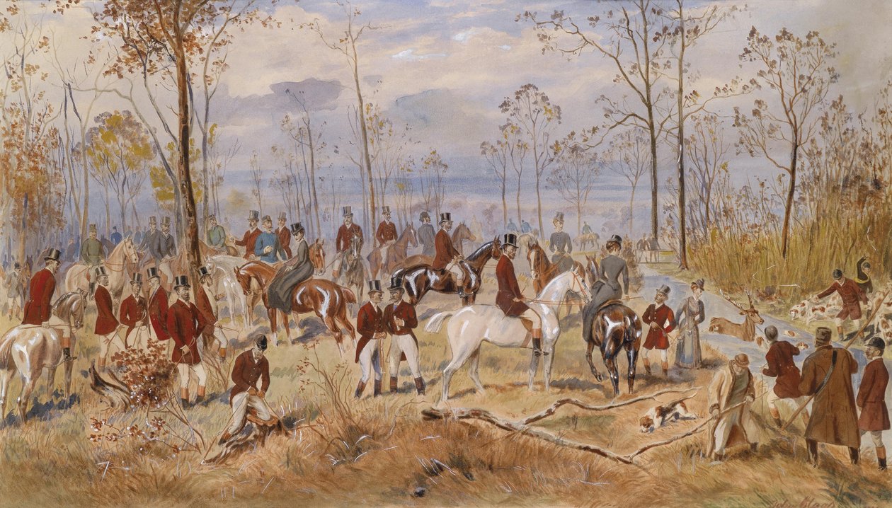 Fox Hunting, c. 1890 by Julius Blaas von