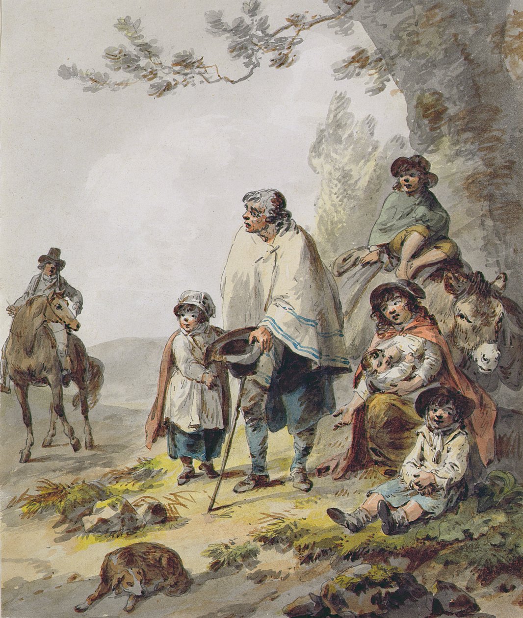 A Gypsy Family by Julius Caesar Ibbetson