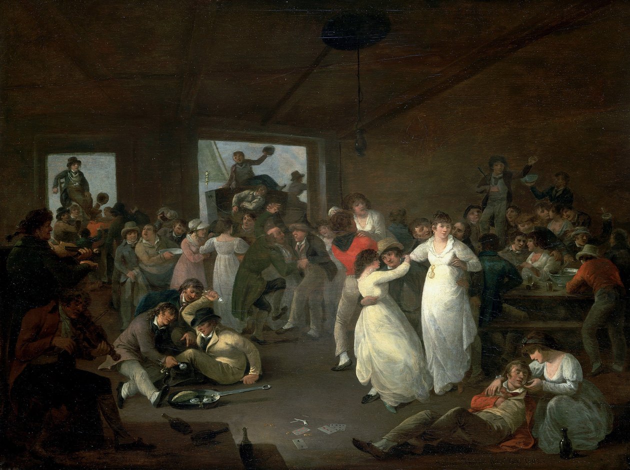 Bombance of sailors, scene in a tavern in Portsmouth (England) by Julius Caesar Ibbetson