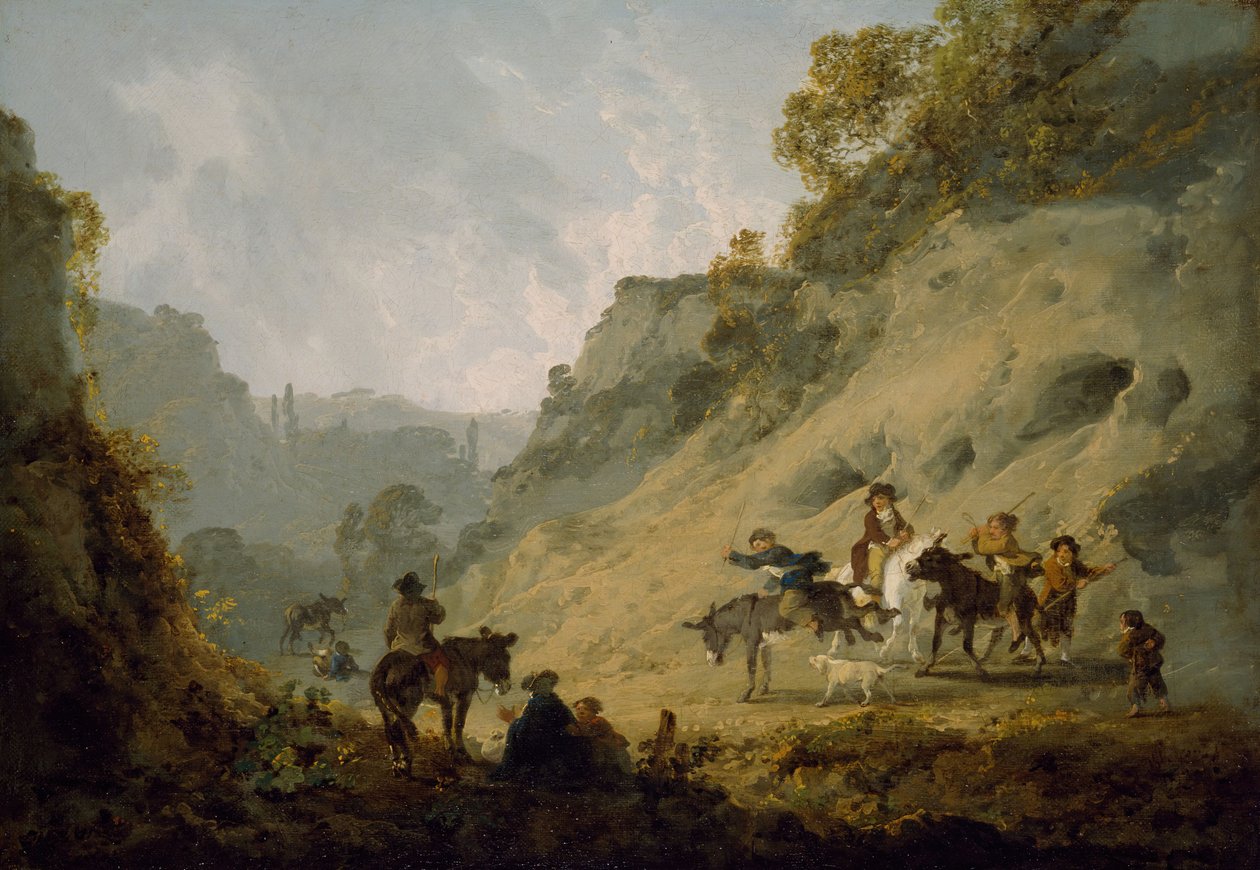 Gypsies with an Ass Race by Julius Caesar Ibbetson