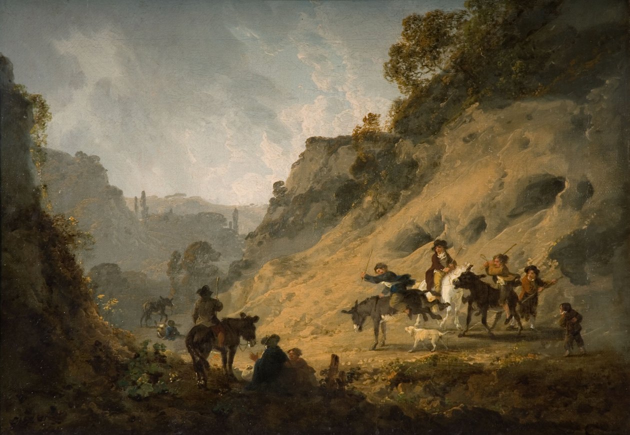 Gypsies with an Ass Race by Julius Caesar Ibbetson