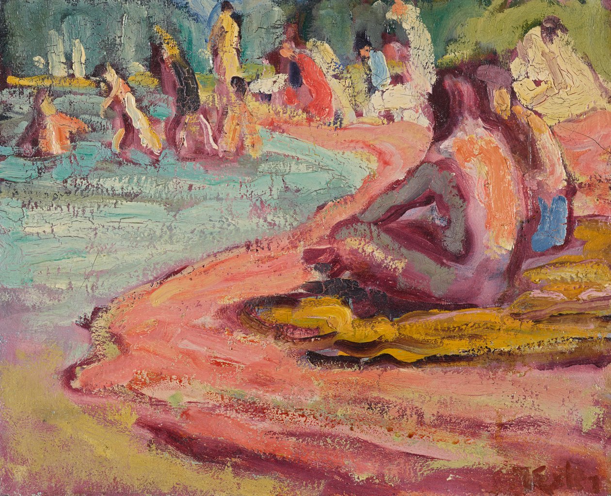 Bathing at the Beach by Julius Exter