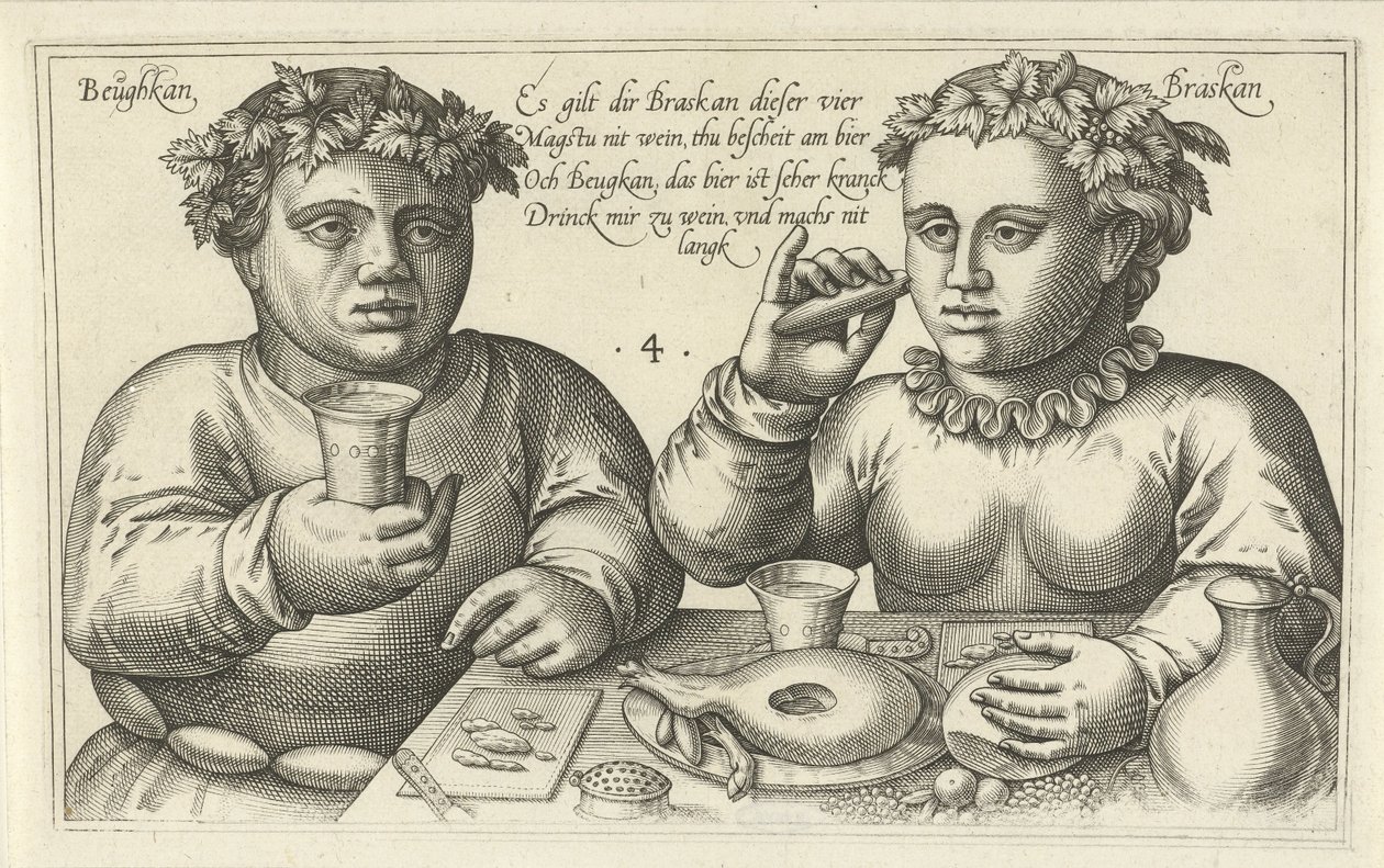 Glutton and Drunkard (Wordplays on the Relationship Between Man and Woman) by Julius Goltzius