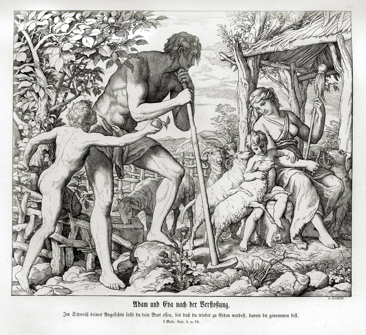 Adam and Eve After Their Exile from Eden, Genesis by Julius Schnorr von Carolsfeld