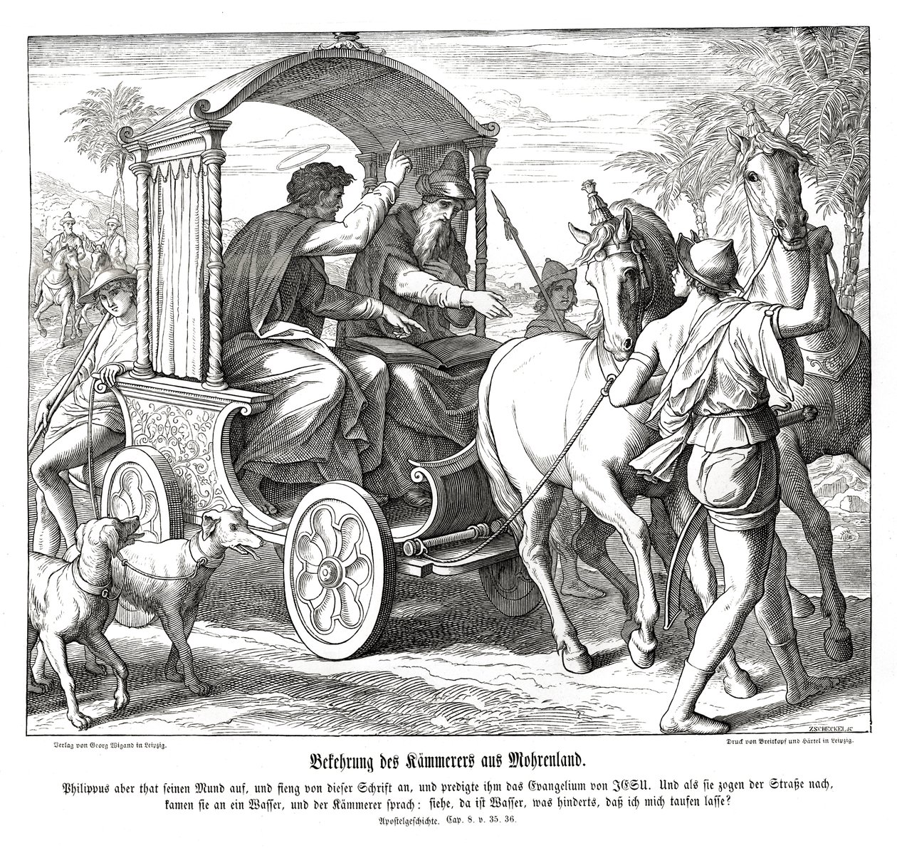 Conversion of the chamberlain, Acts of the Apostles by Julius Schnorr von Carolsfeld