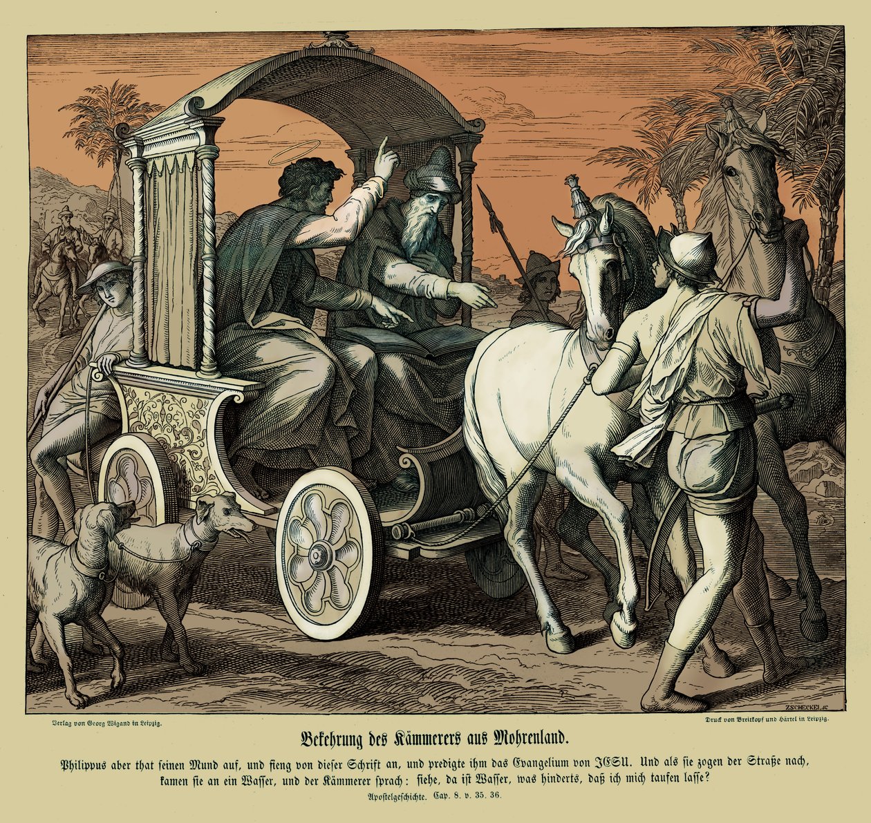 Conversion of the Chamberlain, Acts of the Apostles by Julius Schnorr von Carolsfeld
