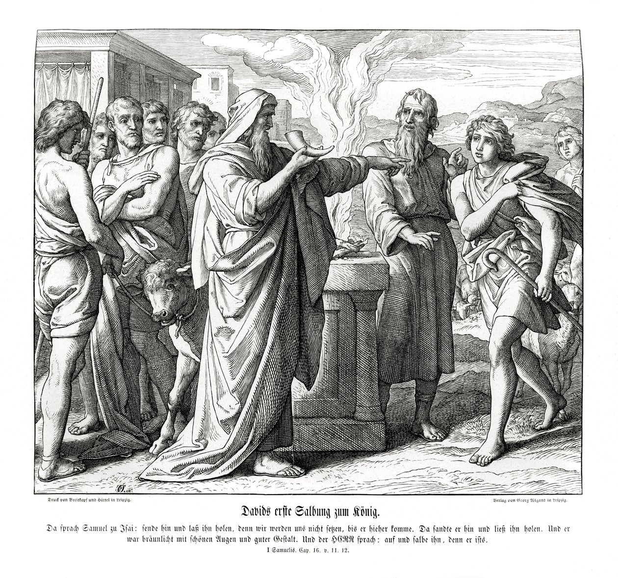 David is Anointed as King of Israel by Julius Schnorr von Carolsfeld