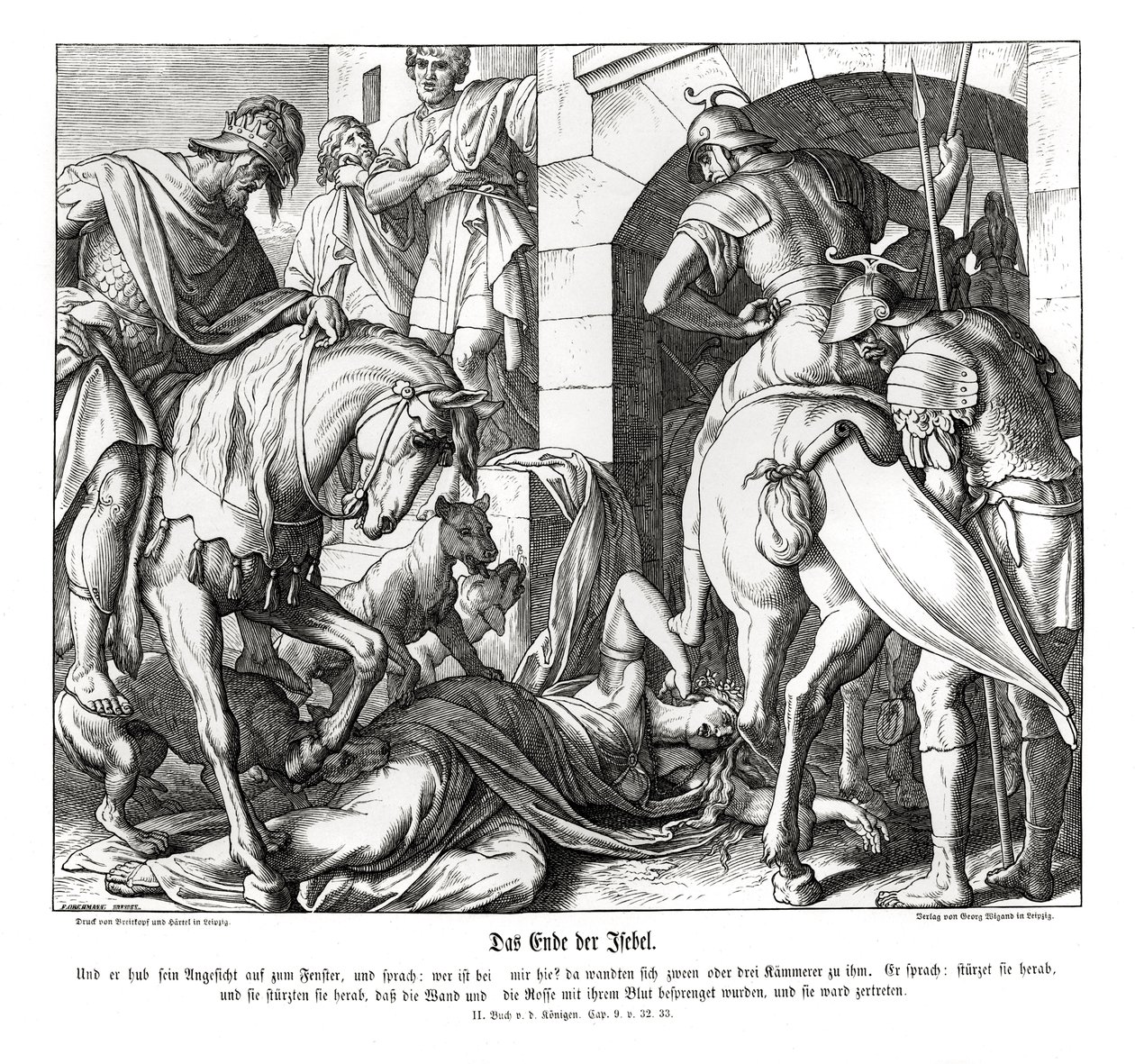 Death of Jezebel, 2 Kings by Julius Schnorr von Carolsfeld