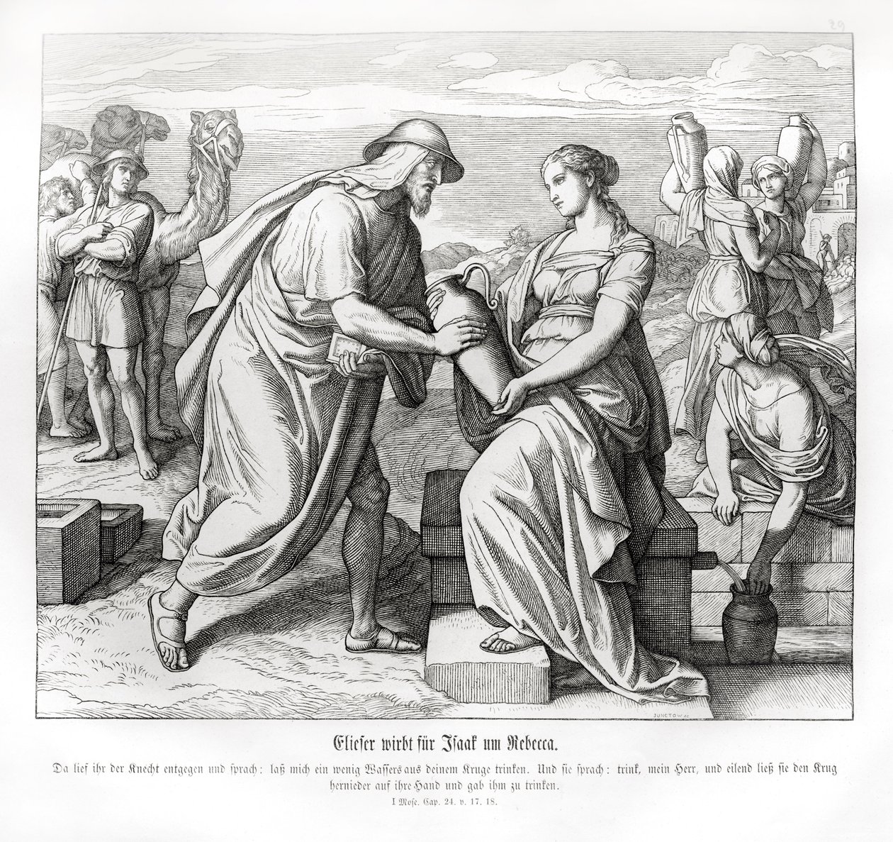 Eliezer and Rebecca at the Well by Julius Schnorr von Carolsfeld