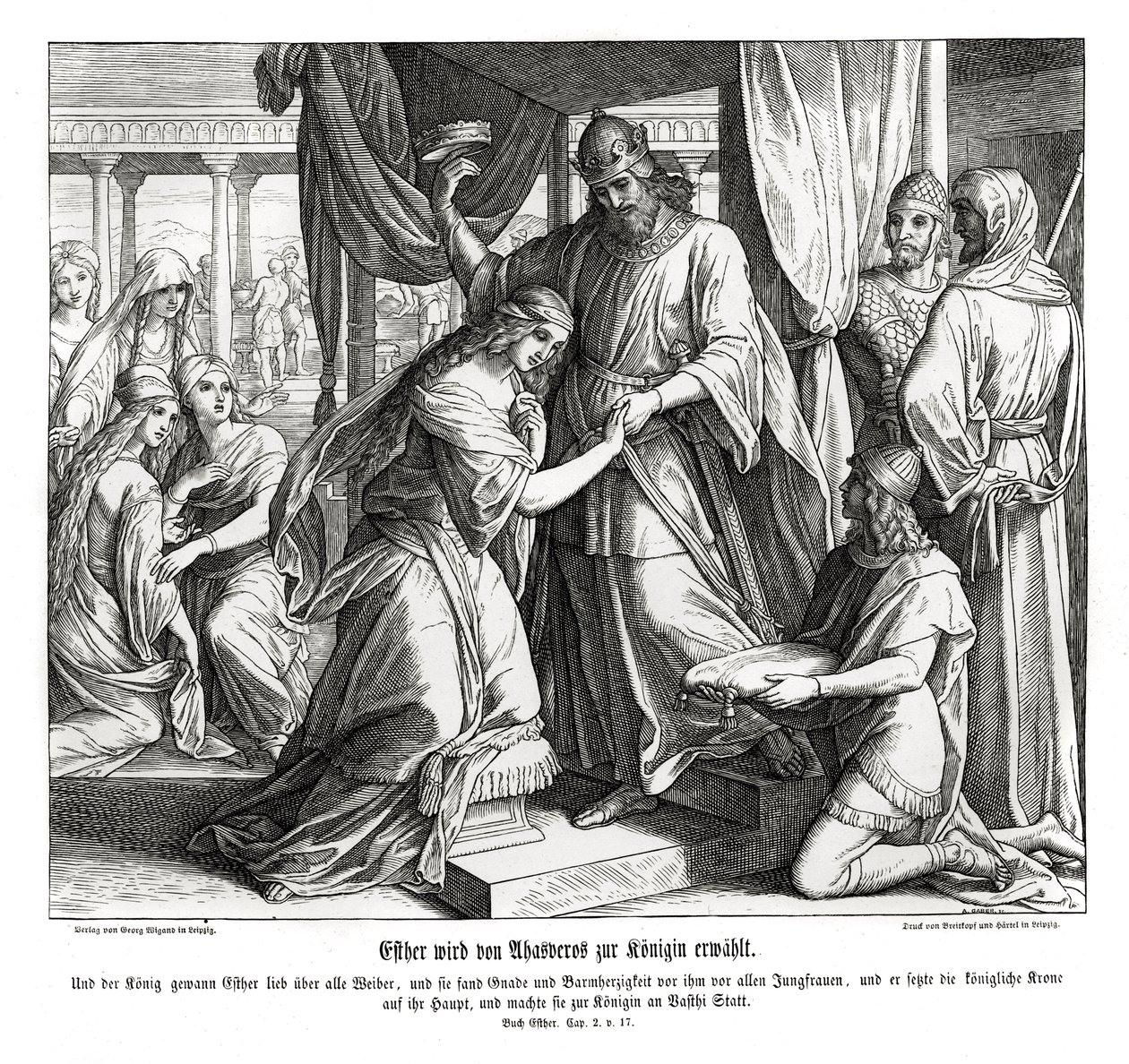 Esther Is Made Queen, Esther by Julius Schnorr von Carolsfeld