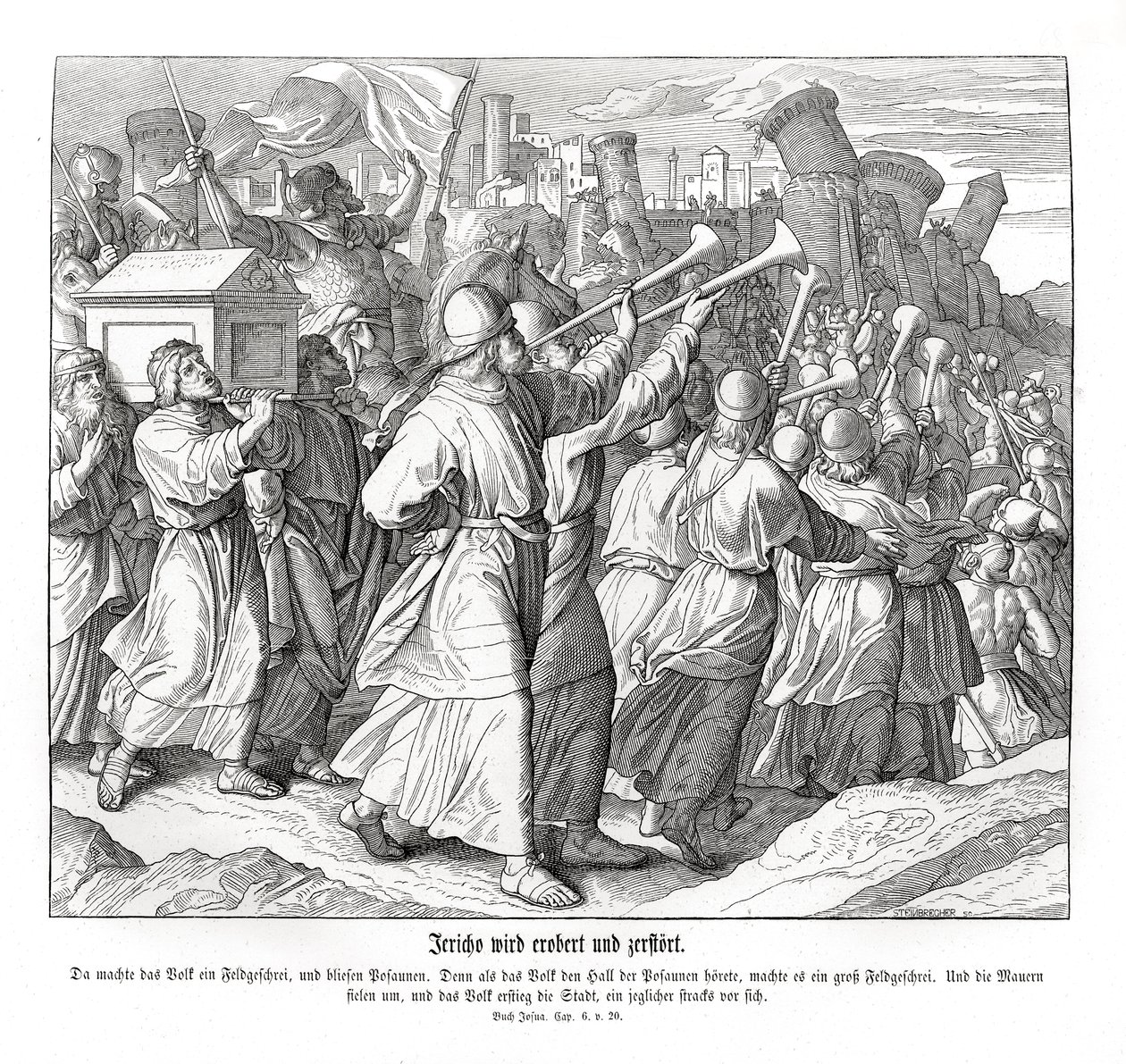 Fall of Jericho, Joshua by Julius Schnorr von Carolsfeld