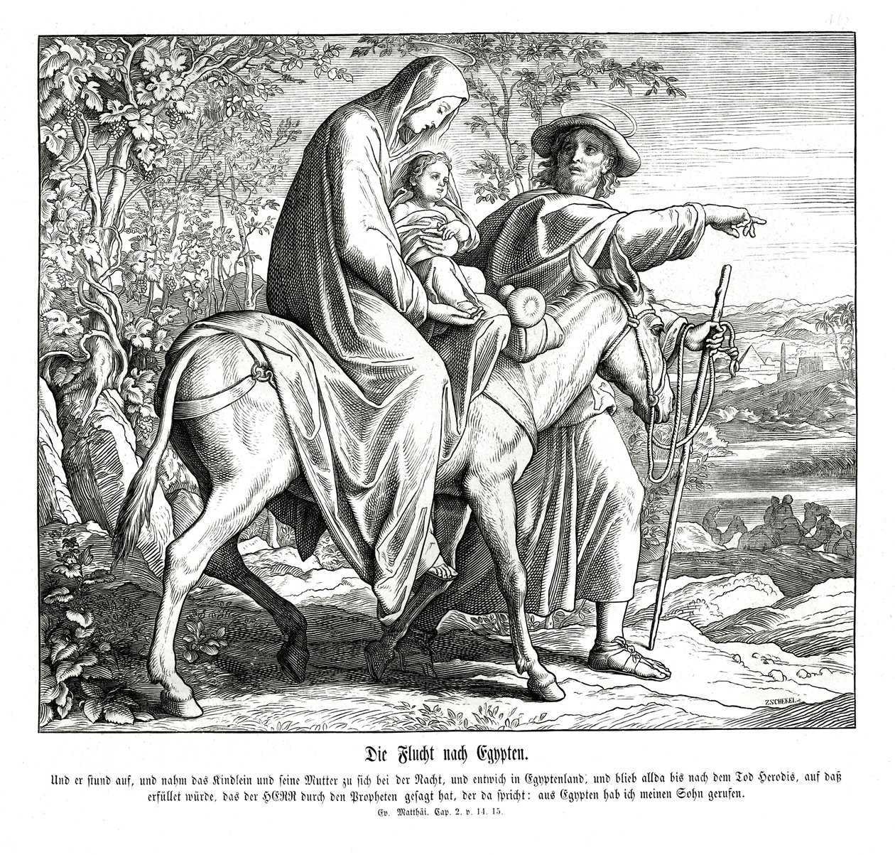 Flight into Egypt by Julius Schnorr von Carolsfeld