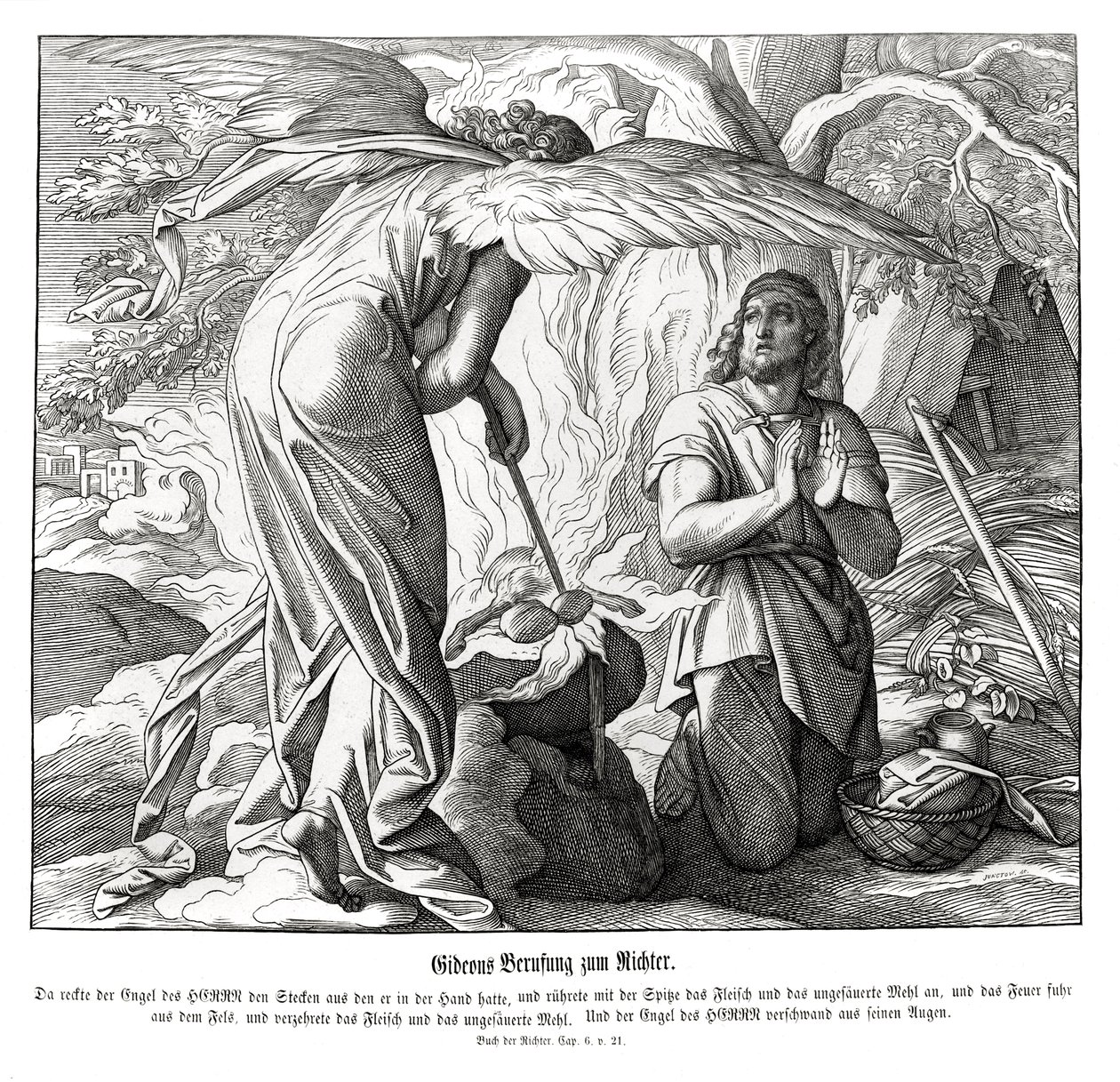 Gideon is called as a judge, Judges by Julius Schnorr von Carolsfeld