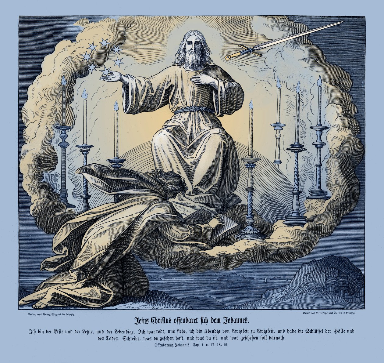 Jesus Christ Reveals Himself to John, Revelation by Julius Schnorr von Carolsfeld
