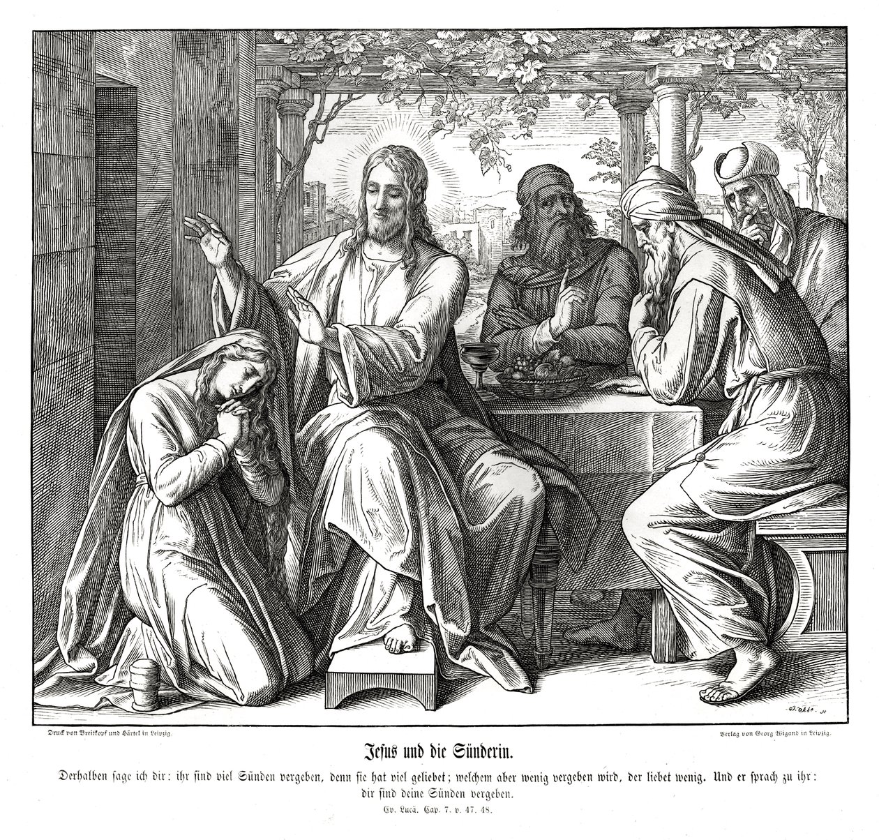 Jesus and the Sinful Woman by Julius Schnorr von Carolsfeld