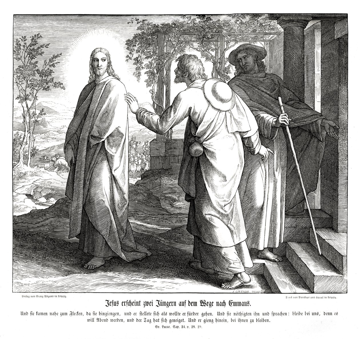 Jesus Appears to Two Disciples by Julius Schnorr von Carolsfeld