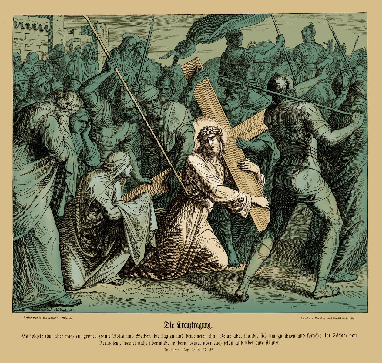 Jesus Carrying the Cross, Gospel of Luke by Julius Schnorr von Carolsfeld