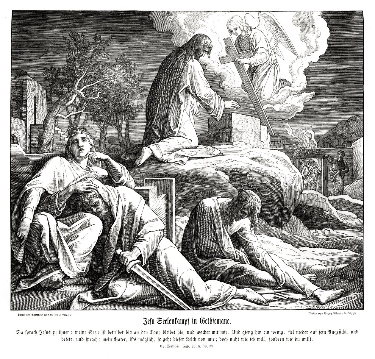 Jesus in the Garden of Gethsemane by Julius Schnorr von Carolsfeld