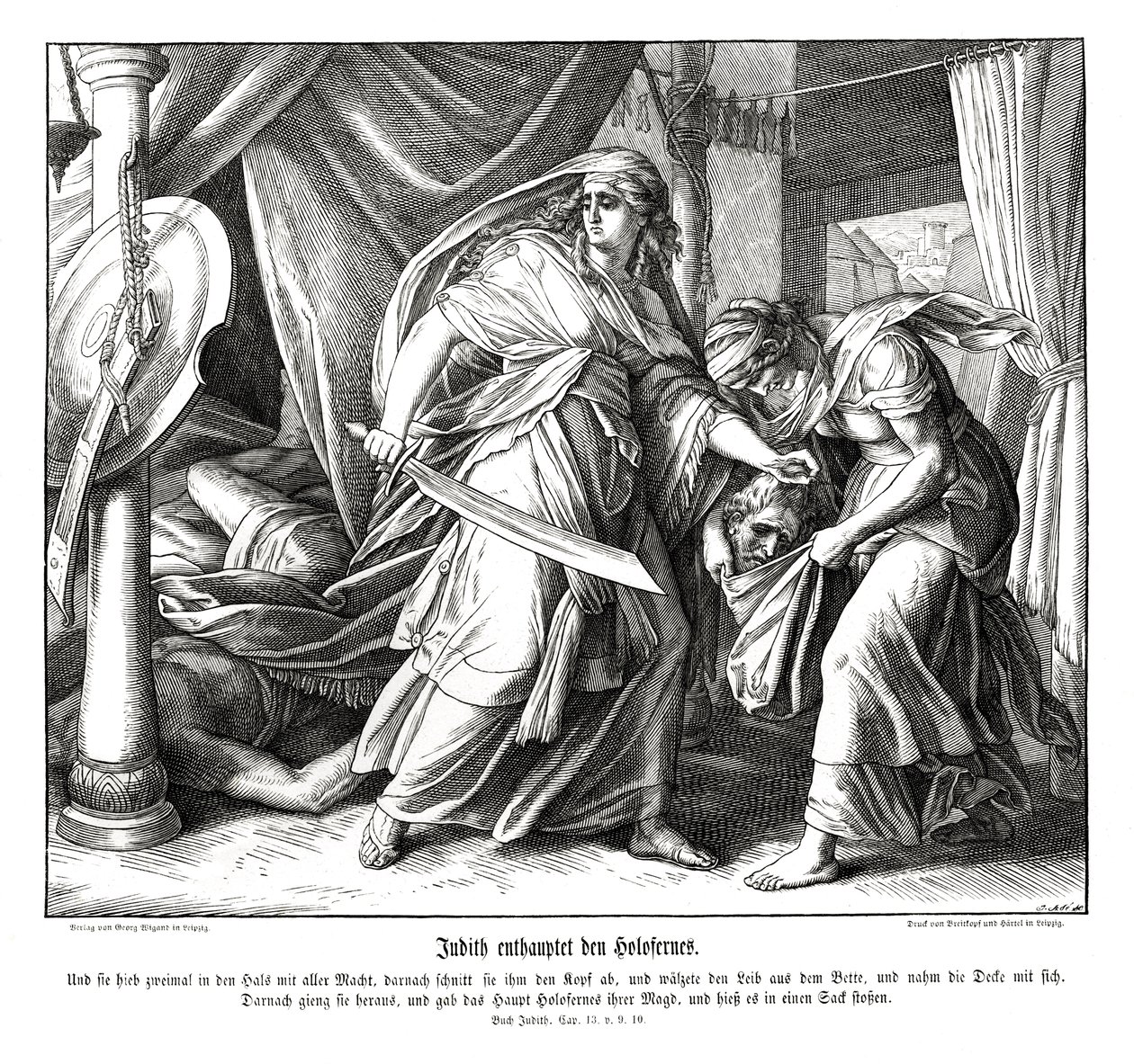 Judith beheads Holofernes, book of Judith by Julius Schnorr von Carolsfeld