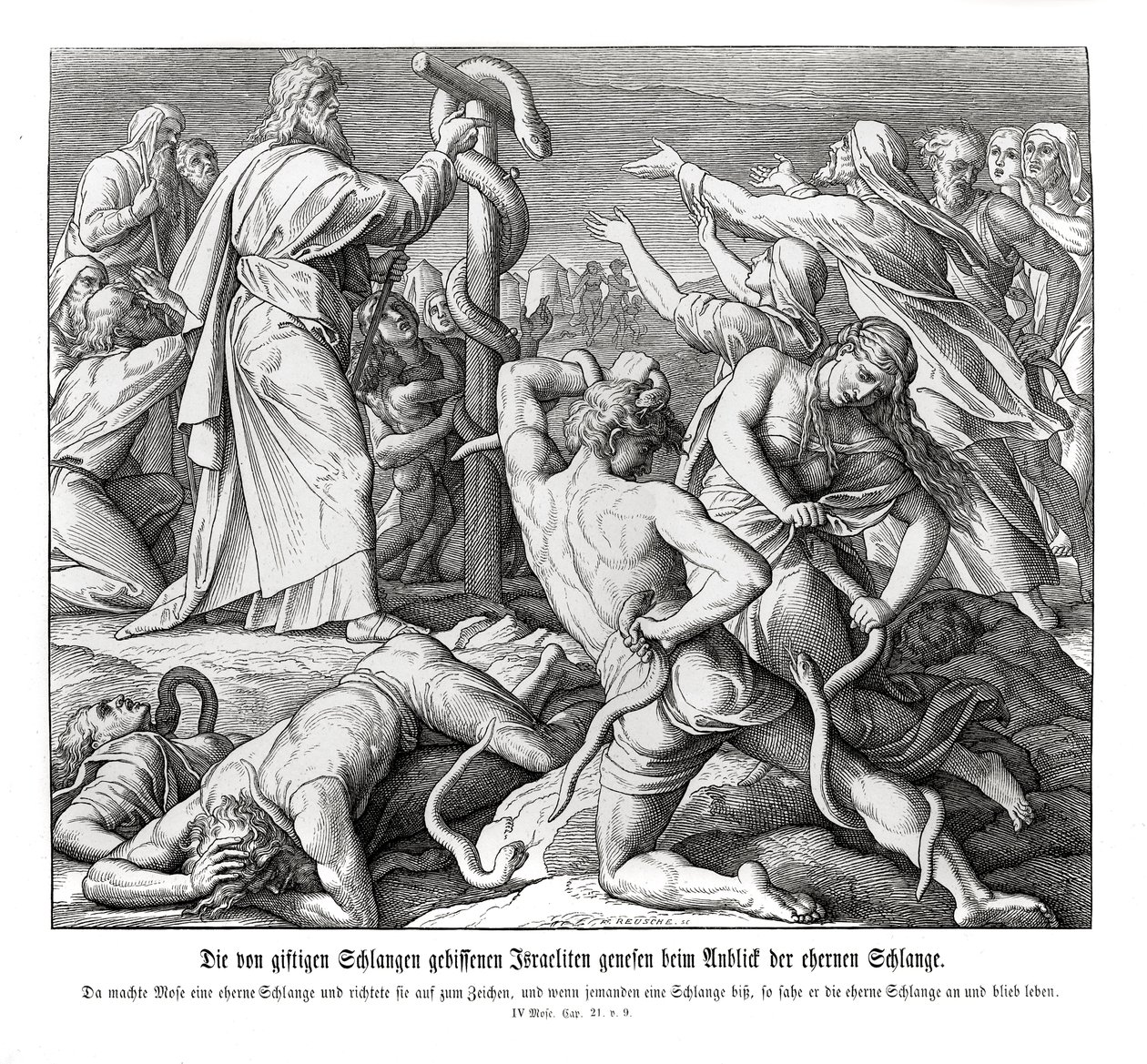 Moses and the Serpent of Brass by Julius Schnorr von Carolsfeld