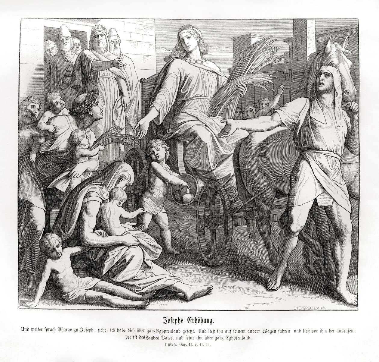 Pharaoh Makes Joseph a Leader Over Egypt, Genesis by Julius Schnorr von Carolsfeld
