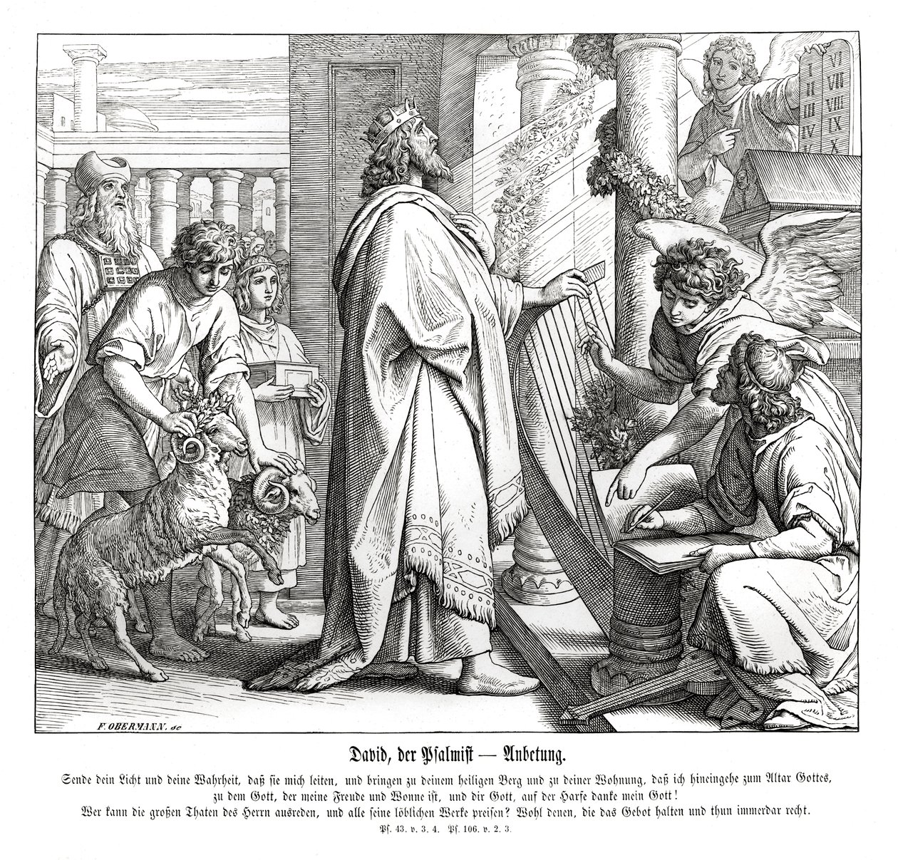 Psalms - worship by Julius Schnorr von Carolsfeld
