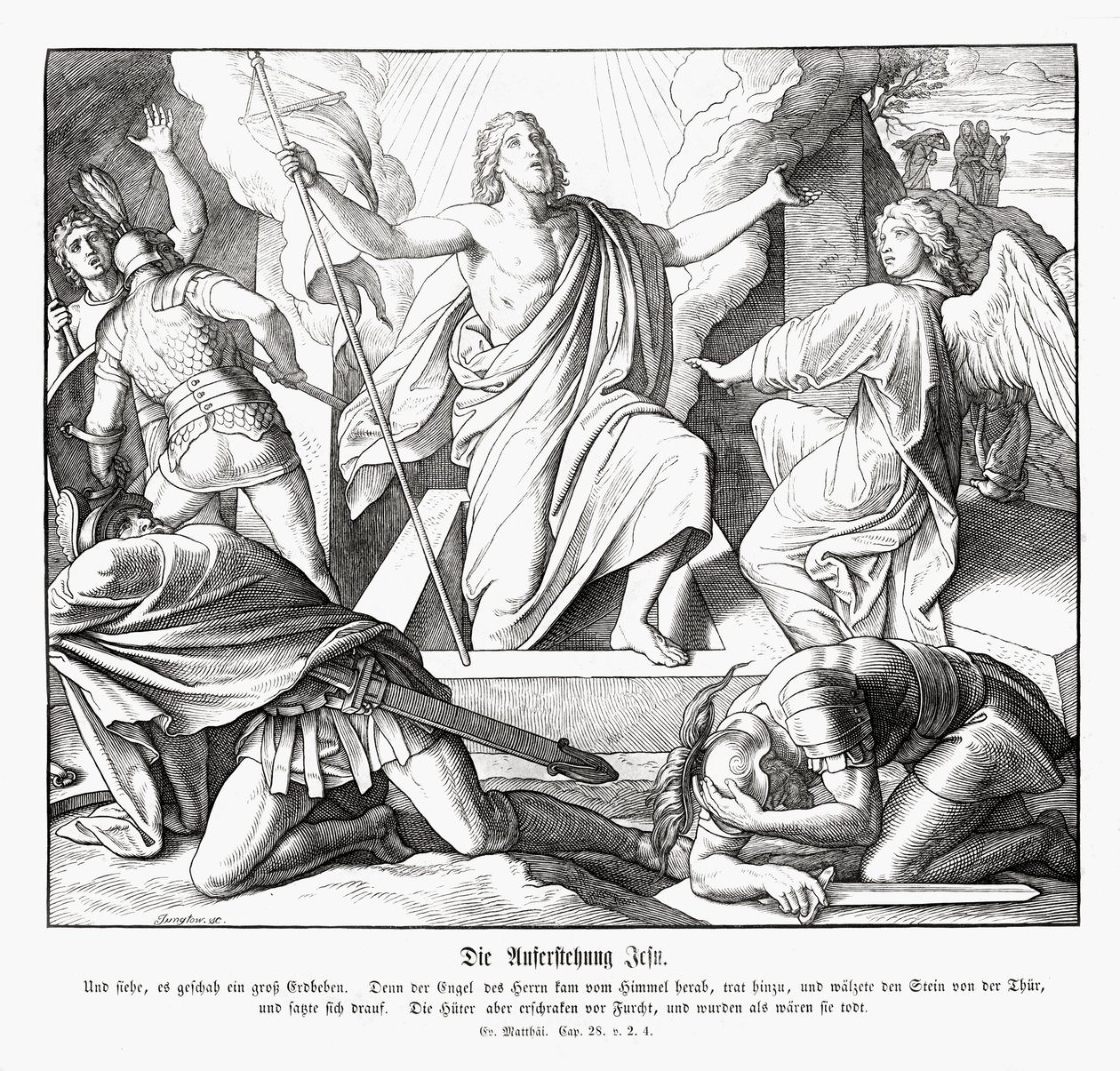 Resurrection of Jesus, Gospel of Matthew by Julius Schnorr von Carolsfeld